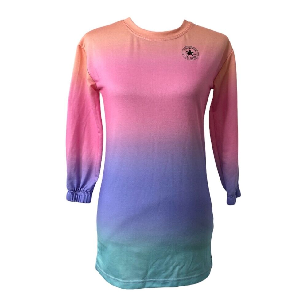 Converse Girl’s Pajama Shirt Multicolor Gradient Crewneck Sleep Size Medium